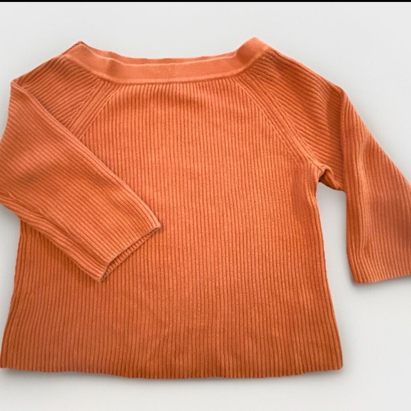 J Crew Womens Size Medium Cotton 3/4 Sleeve Ribbed Sweater classic - Picture 1 of 14